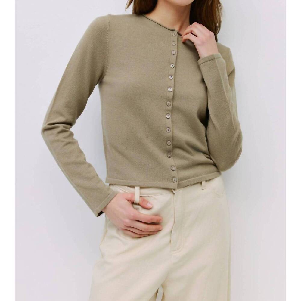 NEW ALL : ROW shea roll neck cardigan in olive